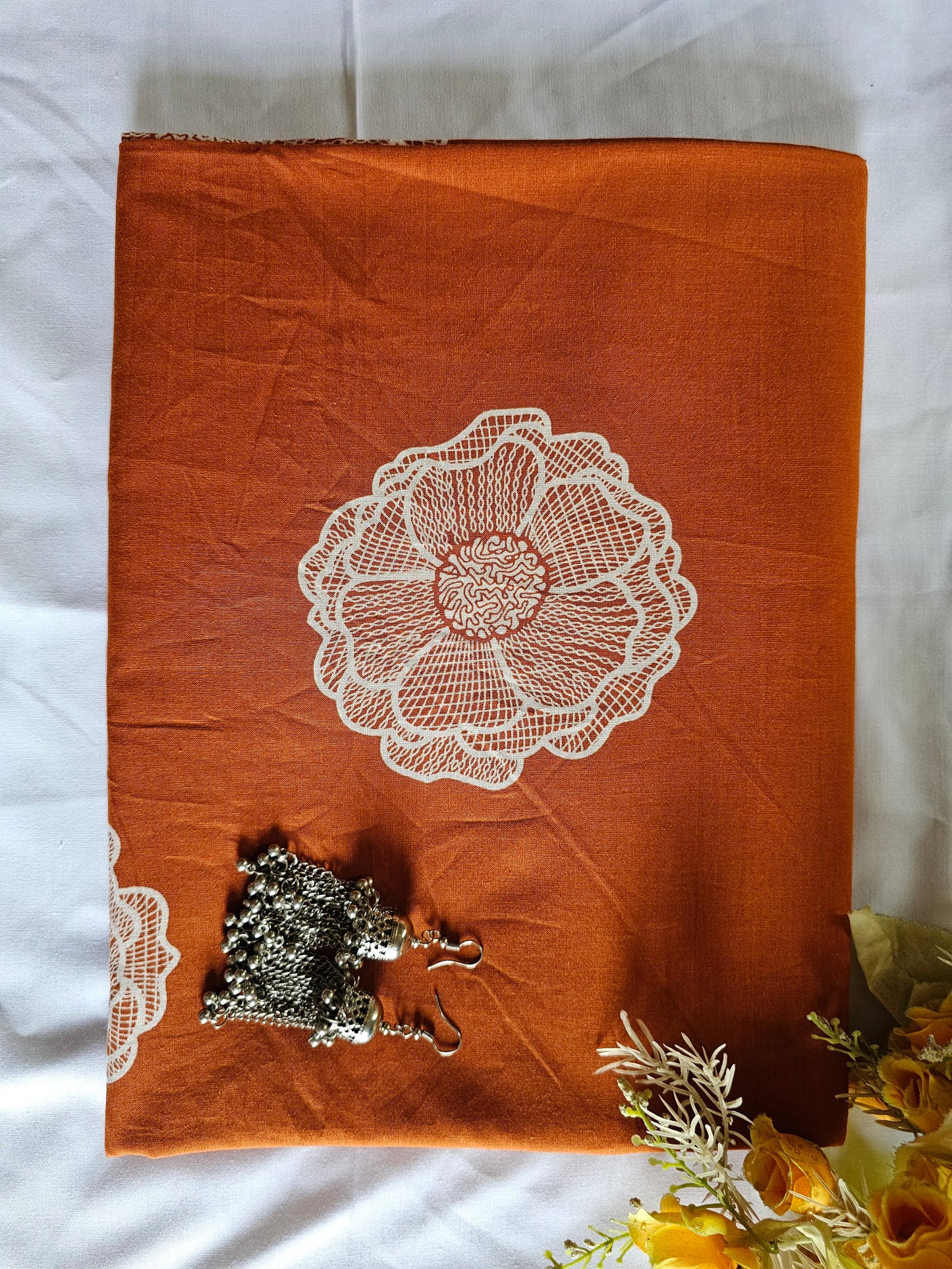 Rust Orange Noor Round Kurti