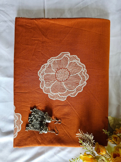 Rust Orange Noor Round Kurti