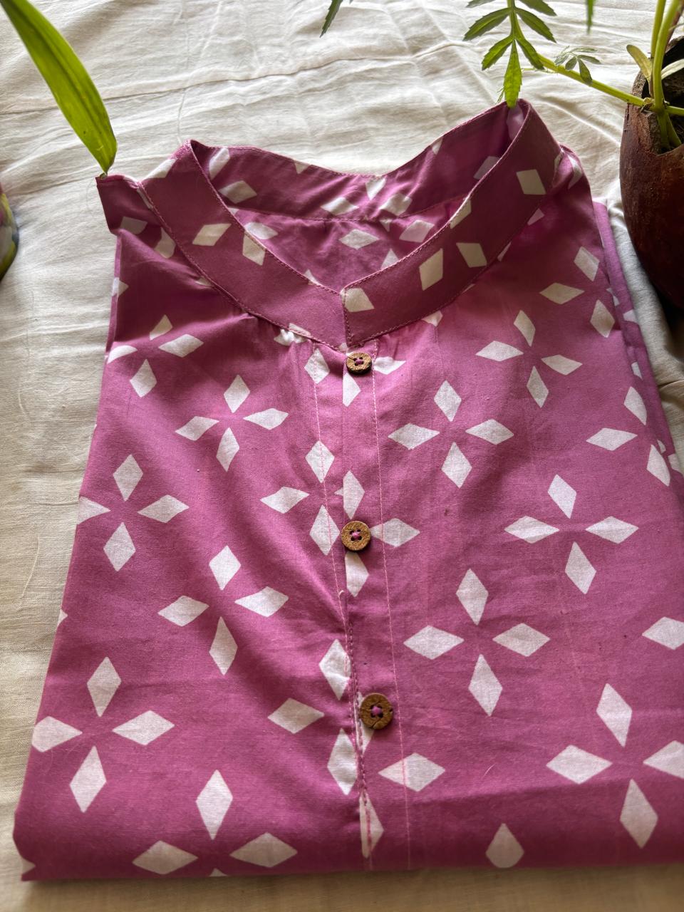 Orchid Bloom Printed Cotton Straight Kurti