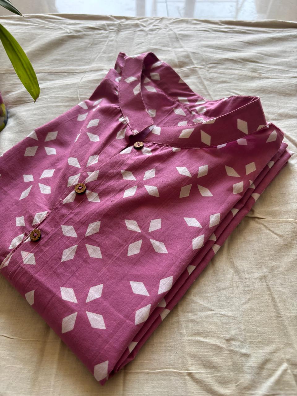 Orchid Bloom Printed Cotton Straight Kurti