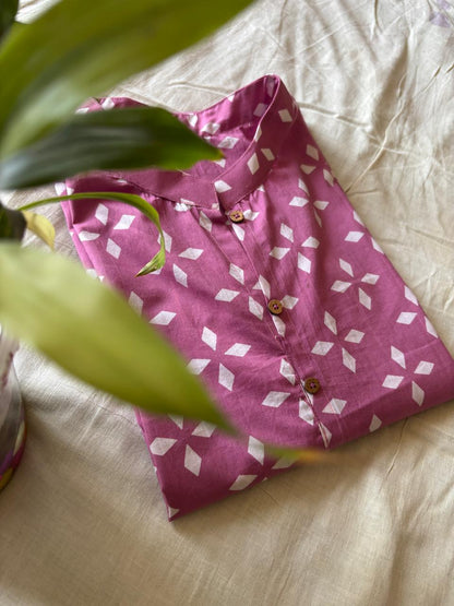 Orchid Bloom Printed Cotton Straight Kurti