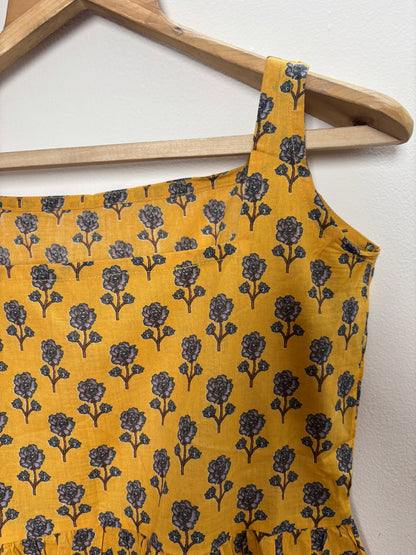 Sunflower Bloom Cotton Sleeveless Top